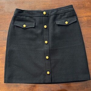 LOFT Black Skirt with Gold Buttons